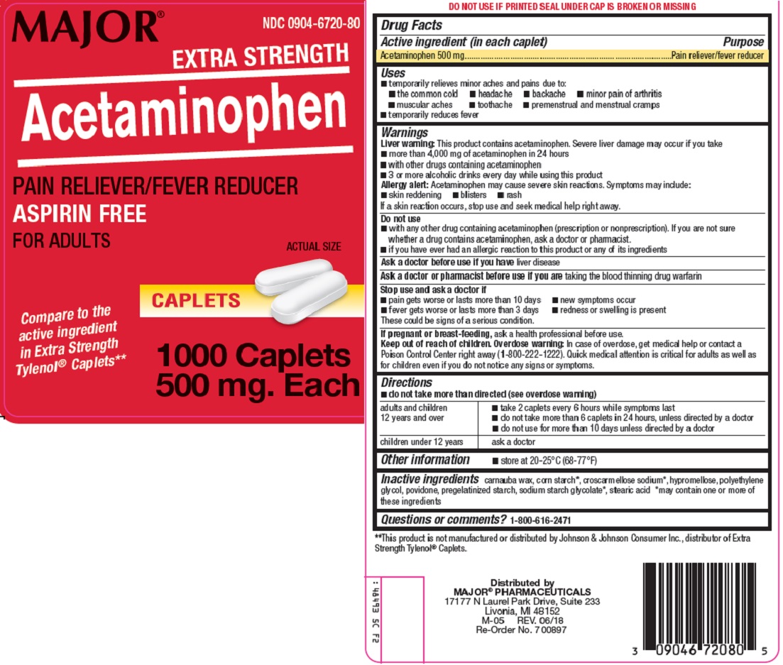 Acetaminophen Caps Adult Pain Relief Major® 500  .. .  .  